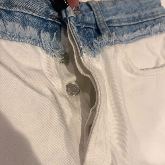 Zara women’s colorblock white denim jean shorts size 4 EUC - Picture 4 of 6